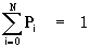 Summe_i=0..N(P[i]) = 1